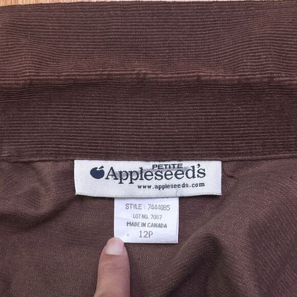 Appleseeds Women’s VTG Corduroy Shirt Petite Dark Academia Preppy Brown 12P - Picture 5 of 16